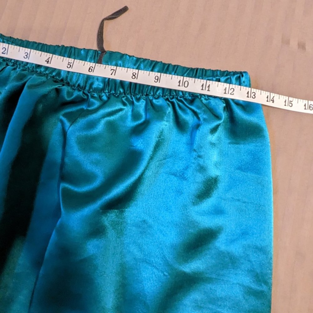 Set of 2 Lounge Pants M-L Pajamas Satin and Soft Knit Two Pieces Sleep Pants - Picture 4 of 8